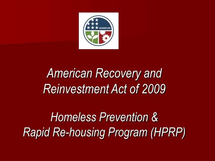 american recovery and reinvestment act of 2009 homeless prevention rapid re housing program hprp