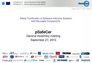 pSafeCer General Assembly meeting September 27, 2013