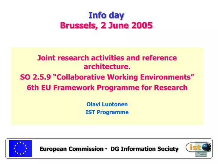 info day brussels 2 june 2005