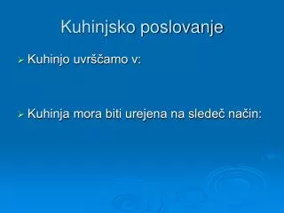kuhinjsko poslovanje
