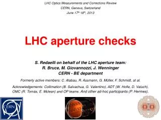 LHC aperture checks
