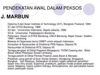 pendekatan awal dalam peksos