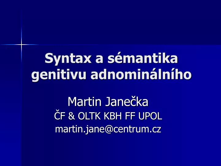 syntax a s mantika genitivu adnomin ln ho