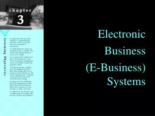 Electronic Business (E-Business) Systems