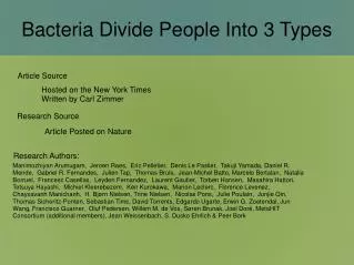 Bacteria Divide People Into 3 Types