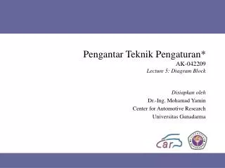 pengantar teknik pengaturan ak 042209 lecture 5 diagram block