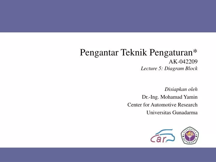 pengantar teknik pengaturan ak 042209 lecture 5 diagram block