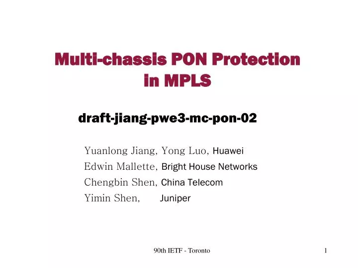 multi chassis pon protection in mpls