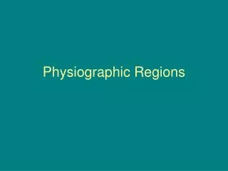 Physiographic Regions