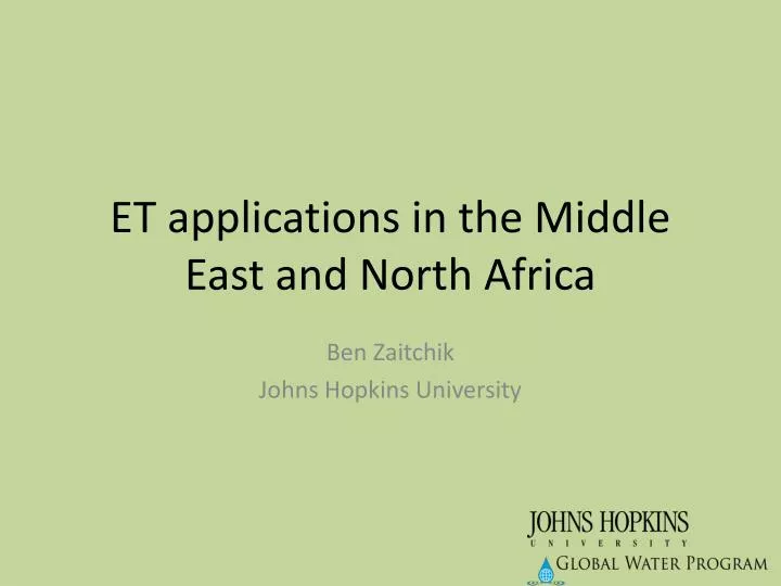 et applications in the middle east and north africa
