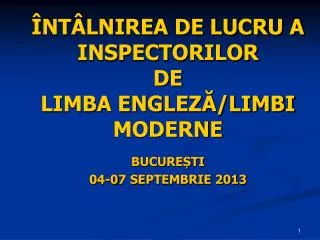 nt lnirea de lucru a inspectorilor de limba englez limbi moderne