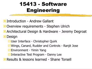 15413 - Software Engineering