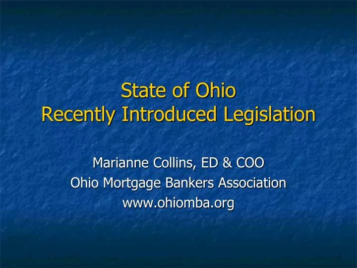 state of ohio recently introduced legislation