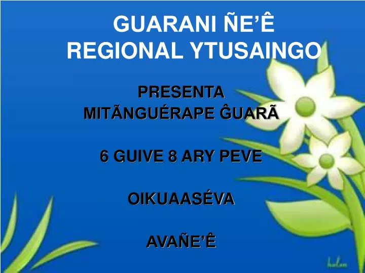 guarani e regional ytusaingo