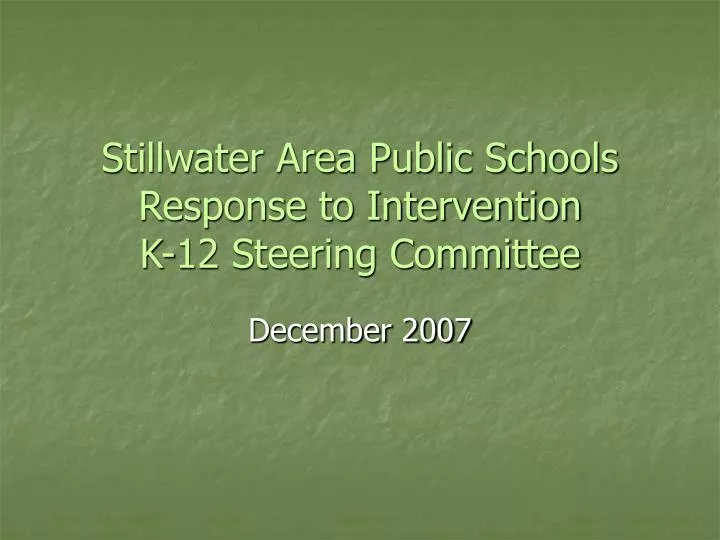 stillwater area public schools response to intervention k 12 steering committee
