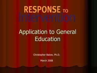 Application to General Education