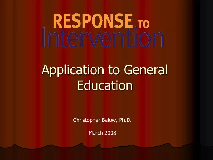 application to general education