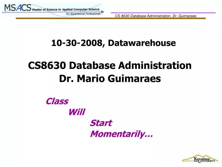 10 30 2008 datawarehouse