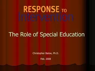 The Role of Special Education
