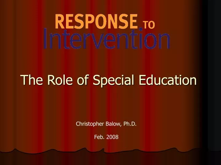 the role of special education