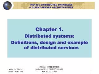 INE4481 DISTRIBUTED DATABASES &amp; CLIENT-SERVER ARCHITECTURES