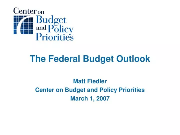 the federal budget outlook