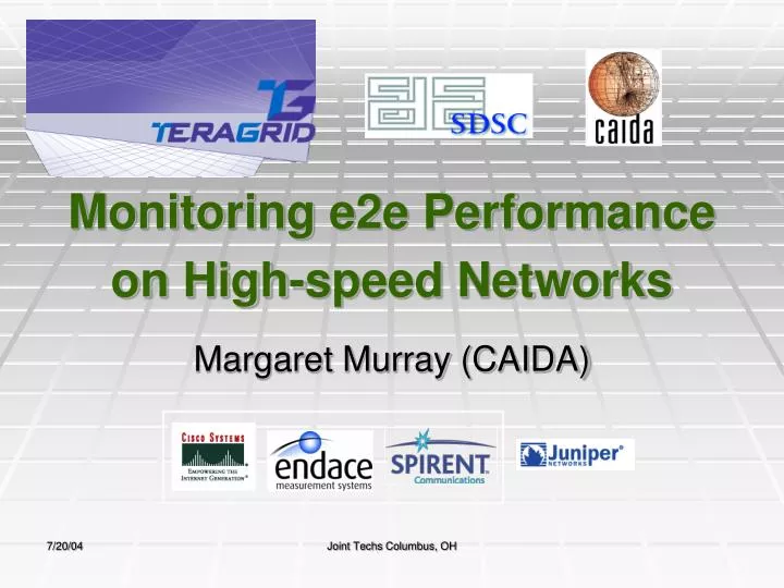 monitoring e2e performance on high speed networks