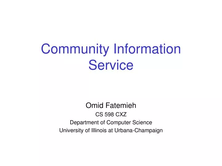 community information service