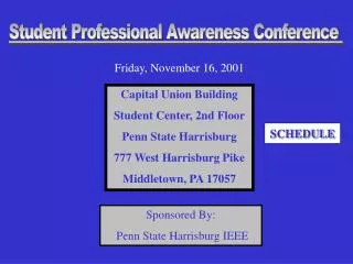 Sponsored By: Penn State Harrisburg IEEE
