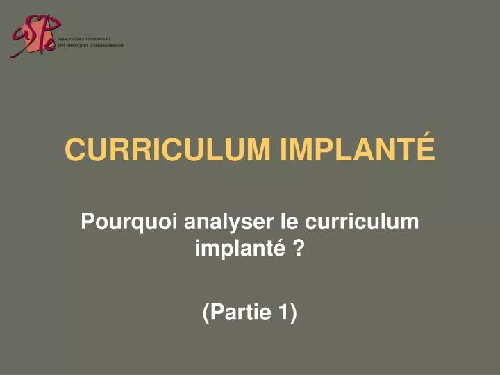 curriculum implant
