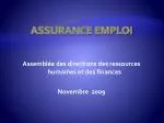 ASSURANCE EMPLOI - slide 1