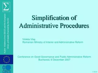 Simplification of Administrative Procedures