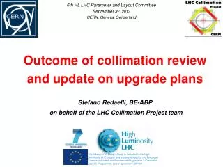 Outcome of collimation review and update on upgrade plans