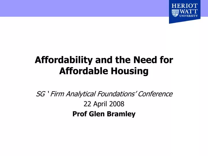 affordability and the need for affordable housing