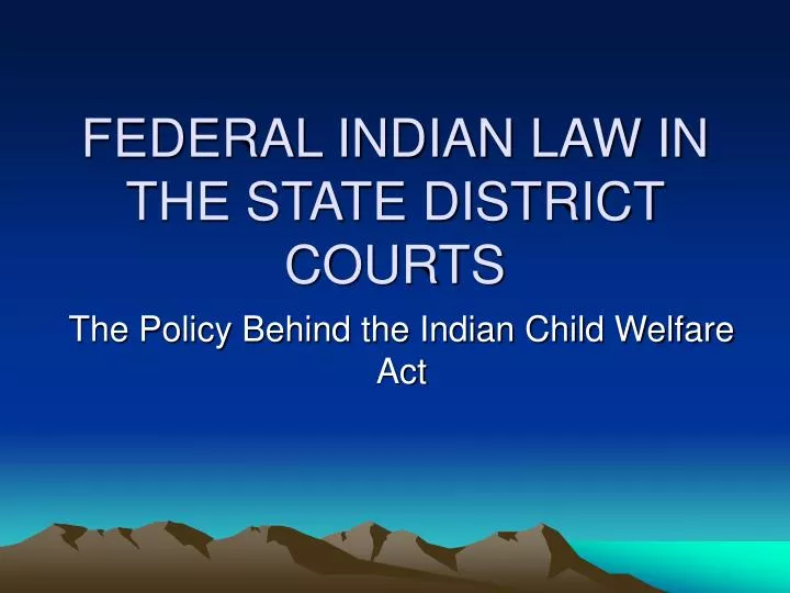federal indian law in the state district courts