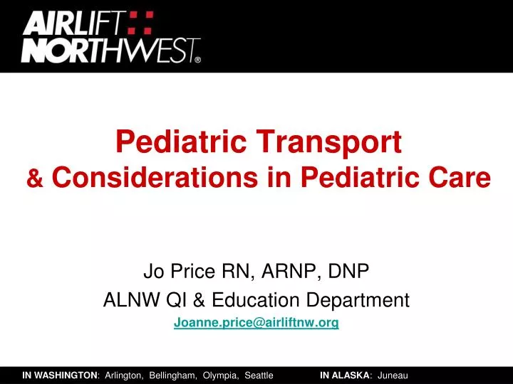 pediatric transport considerations in pediatric care