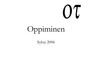 oppiminen