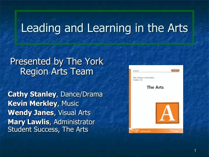 leading and learning in the arts