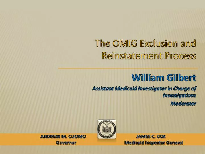 the omig exclusion and reinstatement process