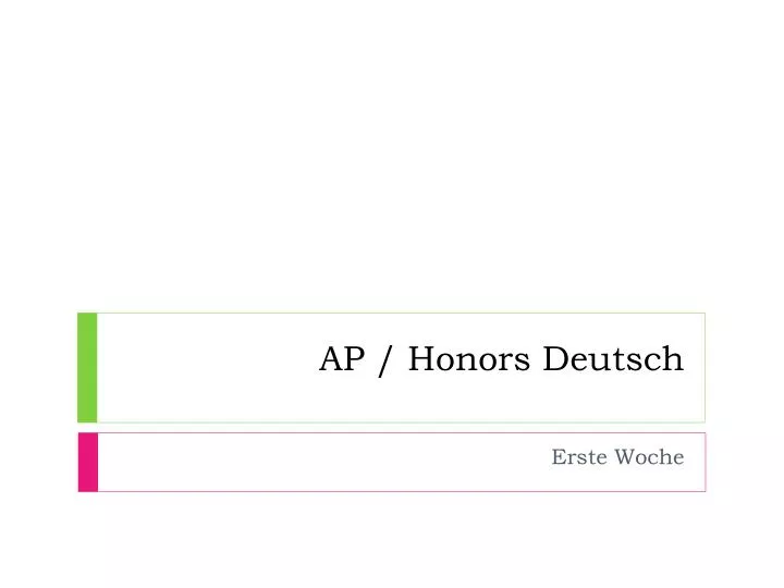 ap honors deutsch