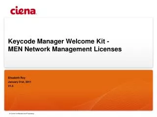 Keycode Manager Welcome Kit - MEN Network Management Licenses