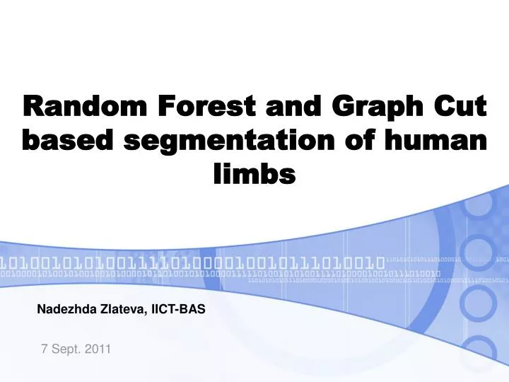 random forest and graph cut based segmentation of human limbs