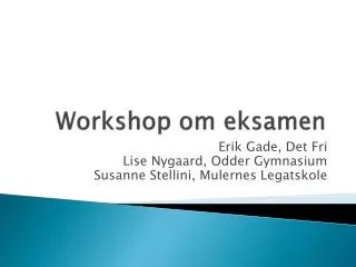 workshop om eksamen