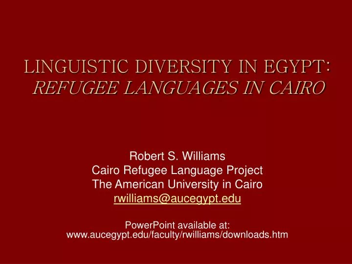 linguistic diversity in egypt refugee languages in cairo
