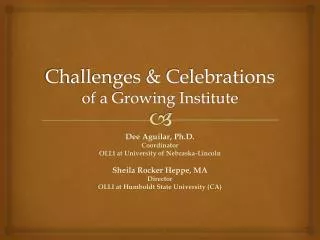 Challenges &amp; Celebrations of a Growing Institute