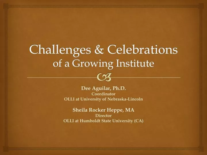 challenges celebrations of a growing institute