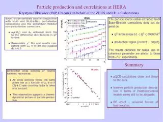 Particle production and correlations at HERA