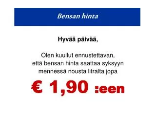 bensan hinta