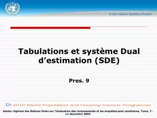 tabulations et syst me dual d estimation sde pres 9
