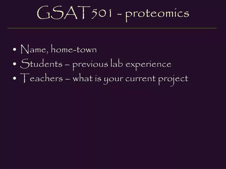 gsat501 proteomics